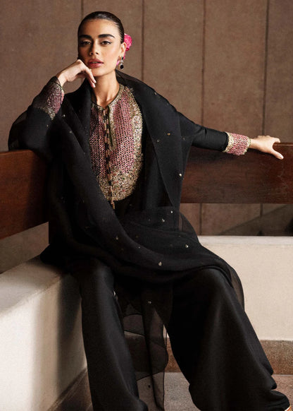 Huasain Rehar CHAR luxury Raw silk 3pc emb unstiched