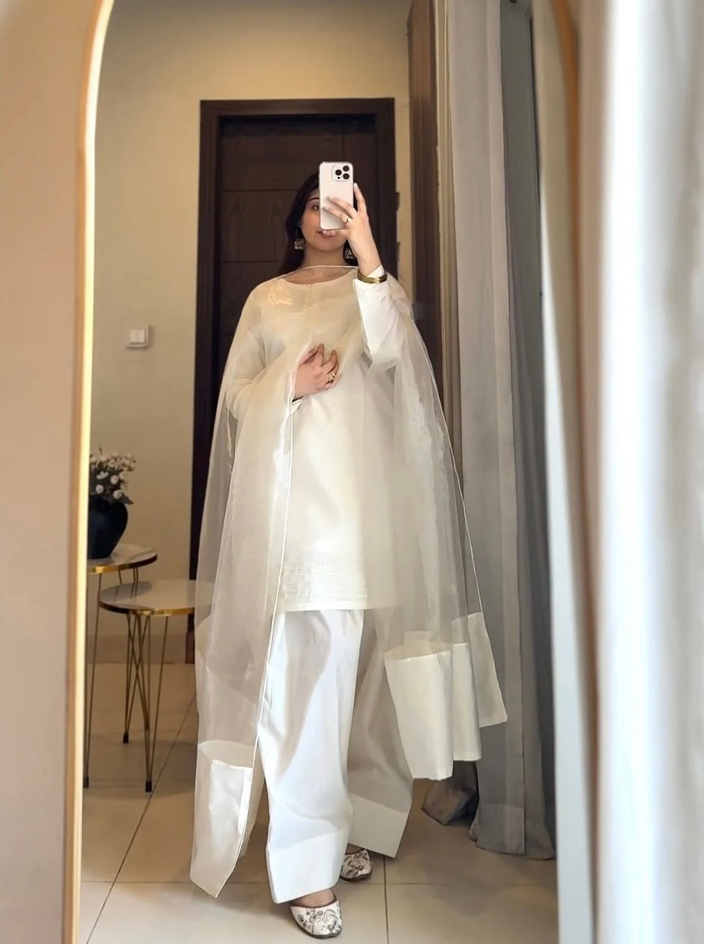 1 PIECE STITCH FARSHI SHALWAR WHITE