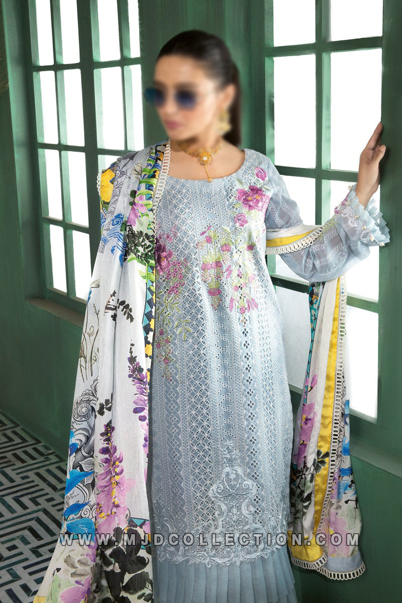 Gul Ahmed Swiss Voile 3Pc Unstitched Embroidered Suit LSV-33