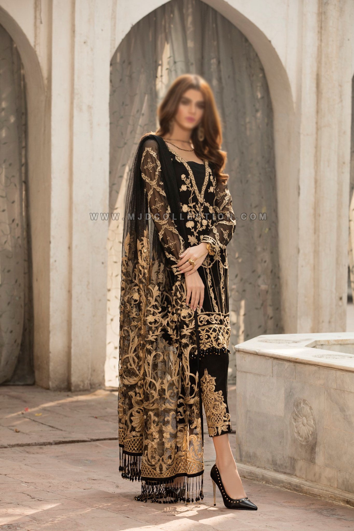Gulaal Black Premium Embroidered Chiffon Wedding Collection Volume 2 Ge-01-V2 01