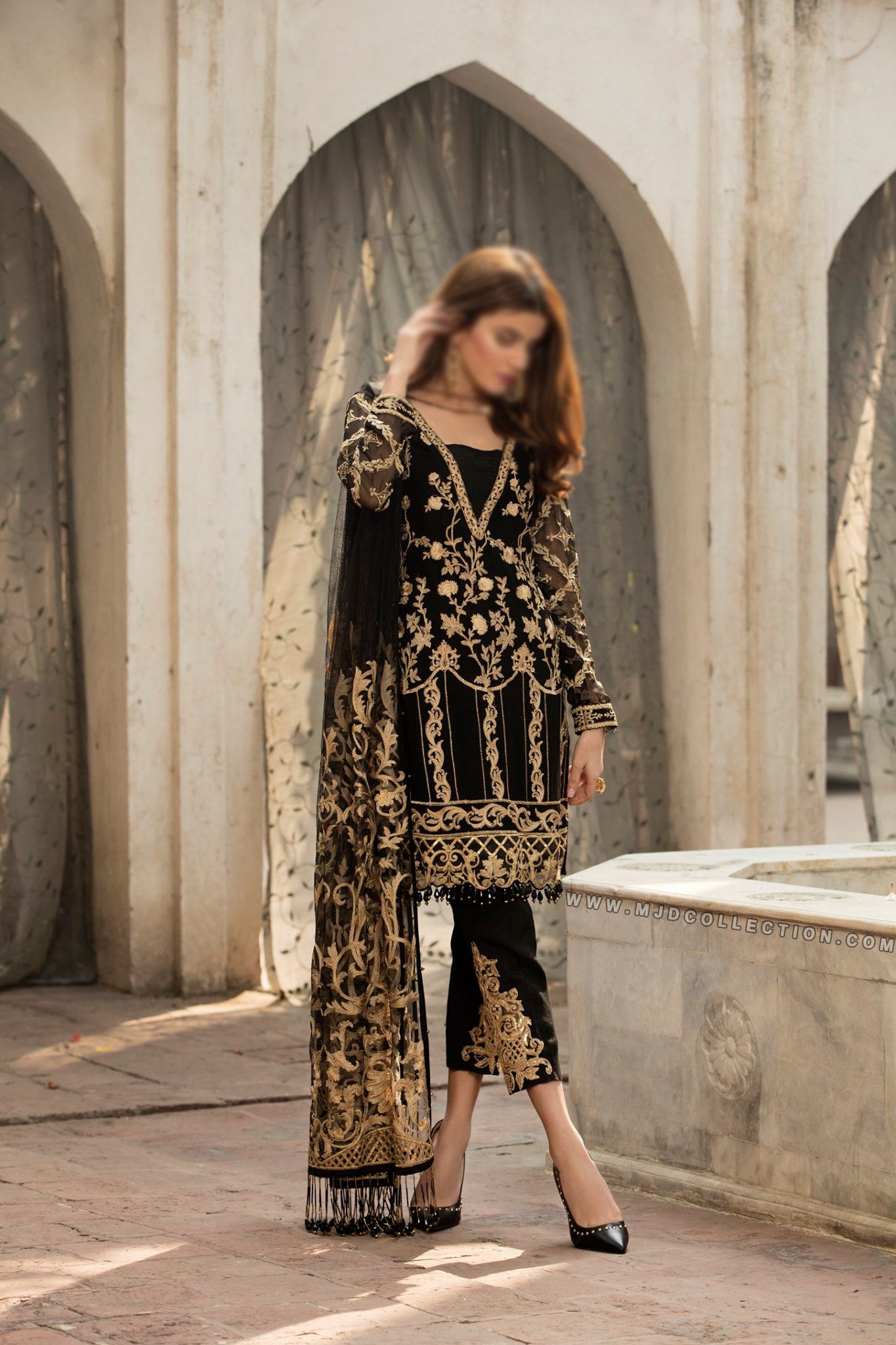 Gulaal Black Premium Embroidered Chiffon Wedding Collection Volume 2 Ge-01-V2 01