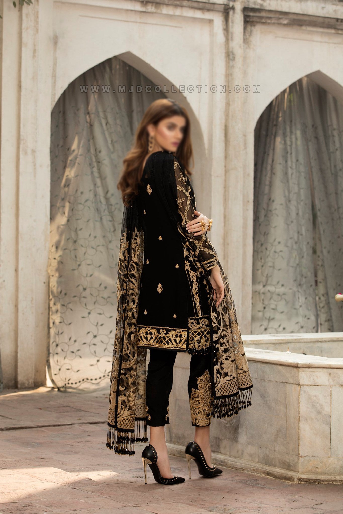 Gulaal Black Premium Embroidered Chiffon Wedding Collection Volume 2 Ge-01-V2 01