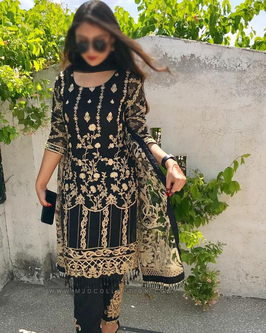 Gulaal Black Premium Embroidered Chiffon Wedding Collection Volume 2 Ge-01-V2 01