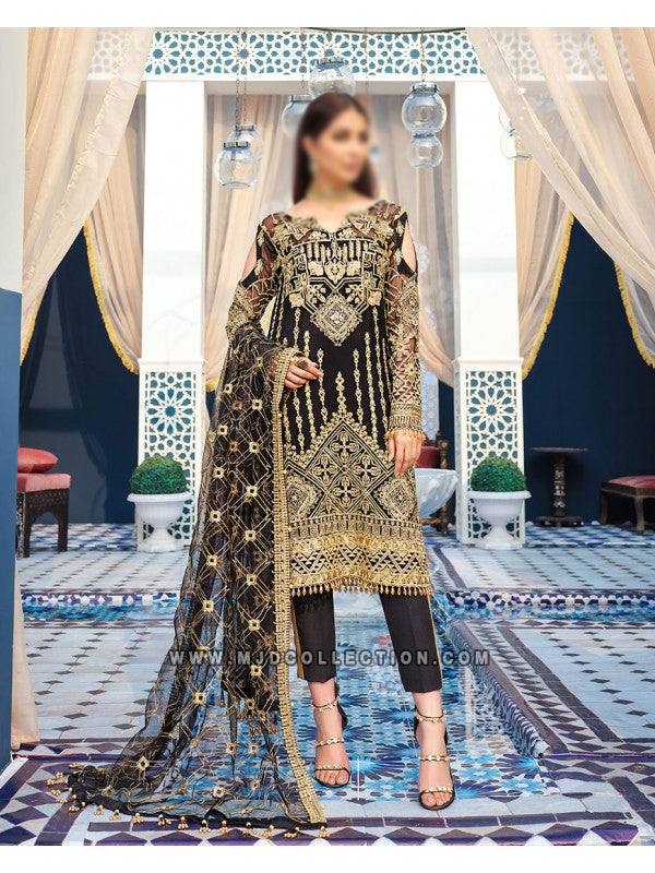 Gulaal Souhaile Embroidered Chiffon 3-piece Suit D-8 Adila Luxury Formals