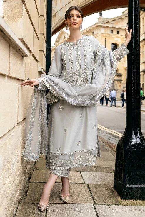 Mushq 3 Piece Embroidered Silk Suit (Luna-Night)