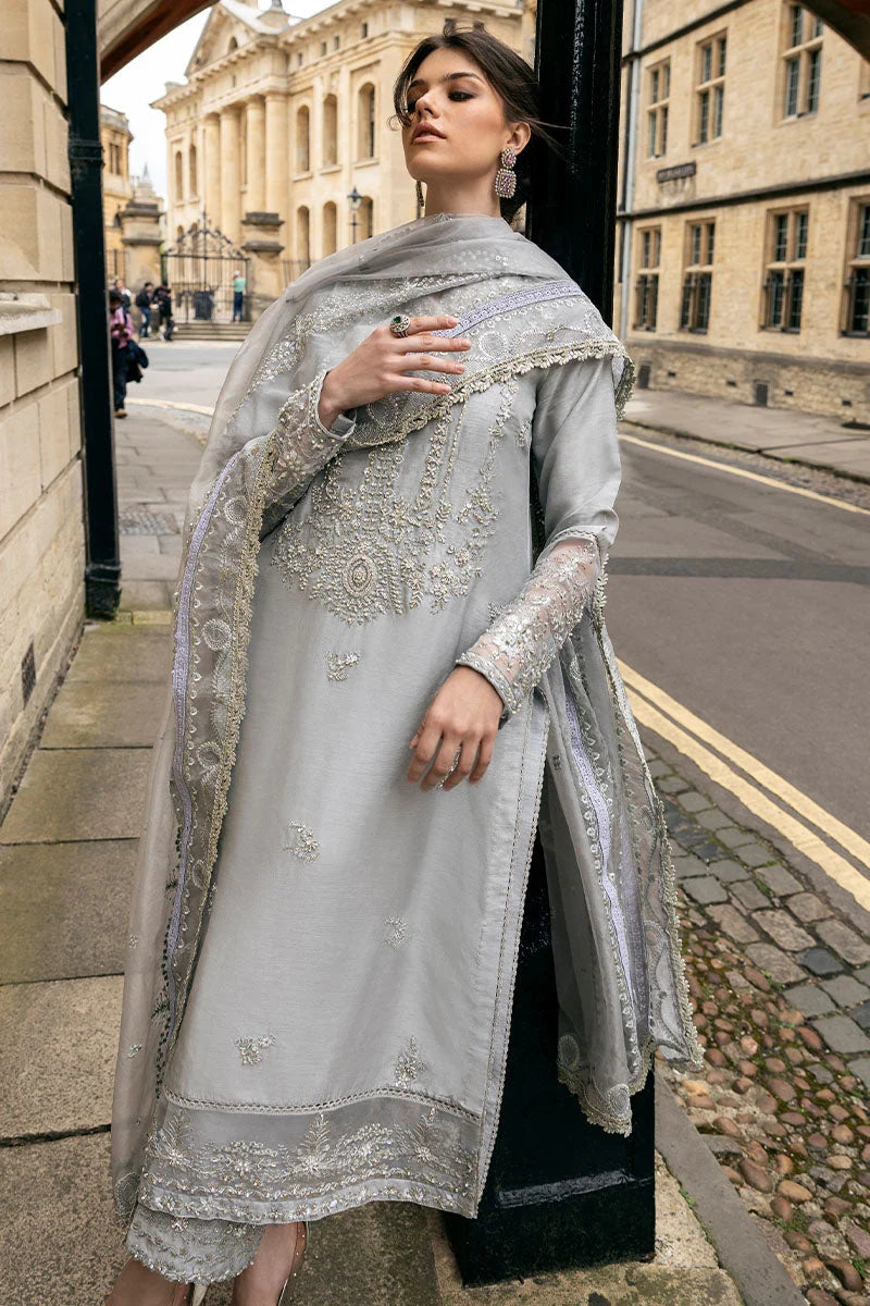 Mushq 3 Piece Embroidered Silk Suit (Luna-Night)
