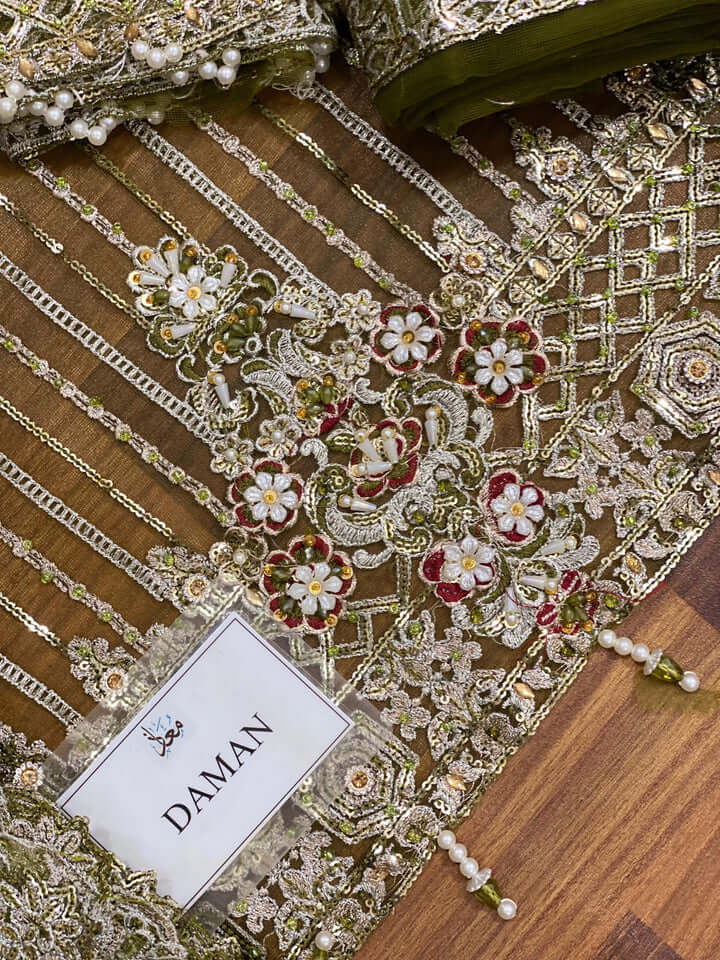 Imrozia Edition – Heavy Embroidered Net Gharara Suit