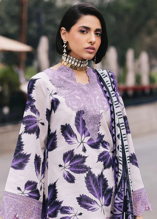 3 Pc Unstitched Lawn Suit Boardway By Mahnur