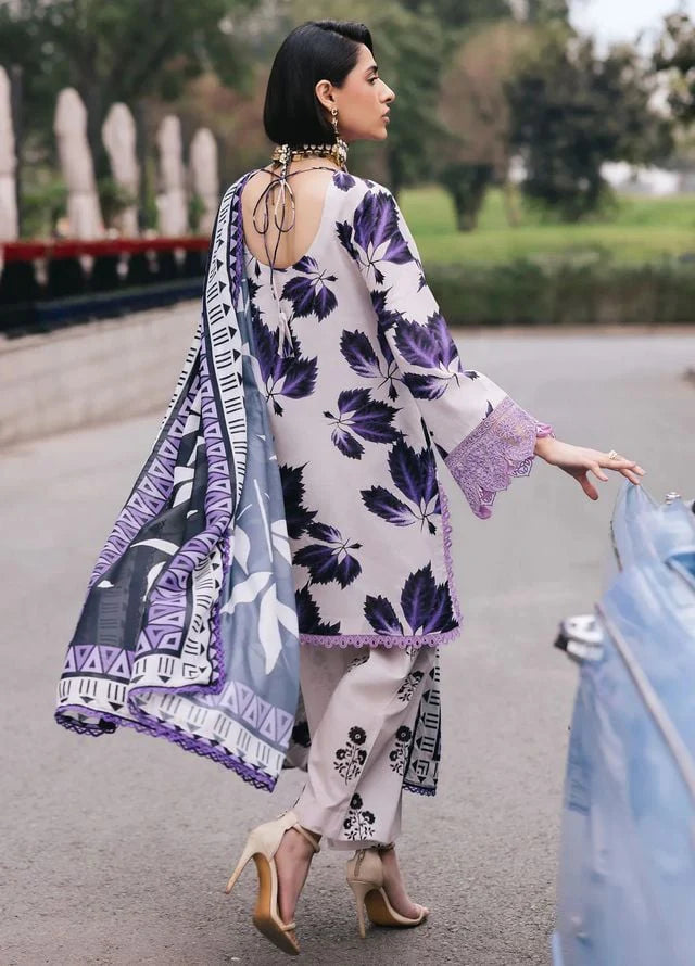 3 Pc Unstitched Lawn Suit Boardway By Mahnur