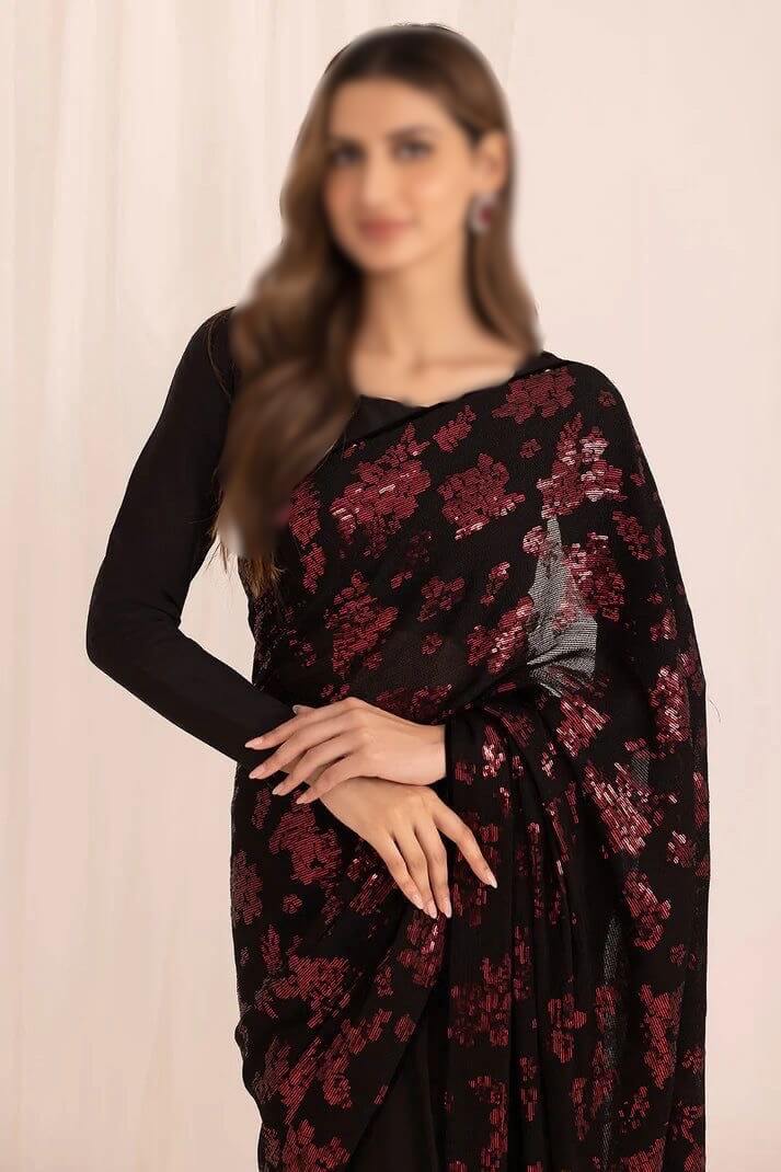 JAZMIN chiffon
Luxury Black Saree – Wedding Season Edition