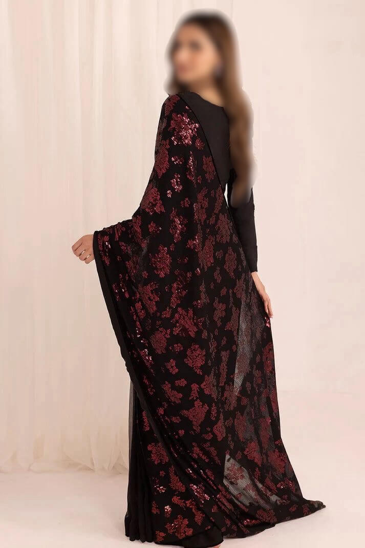 JAZMIN chiffon
Luxury Black Saree – Wedding Season Edition
