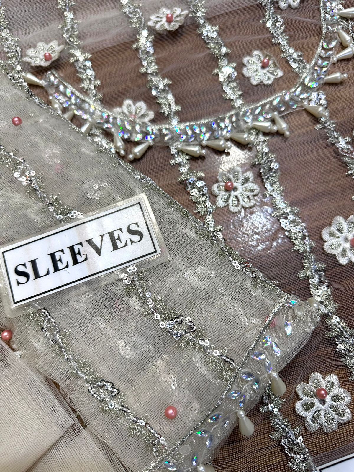 Erum khan Feather luxury Net embroidered