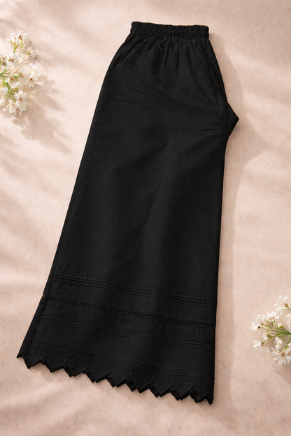 1 PIECE STITCH BOTTOM PLAZZO BLACK