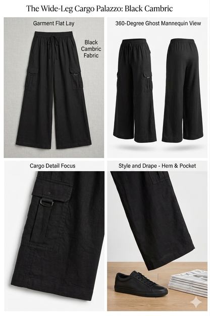 1 PIECE STITCH CARGO BLACK