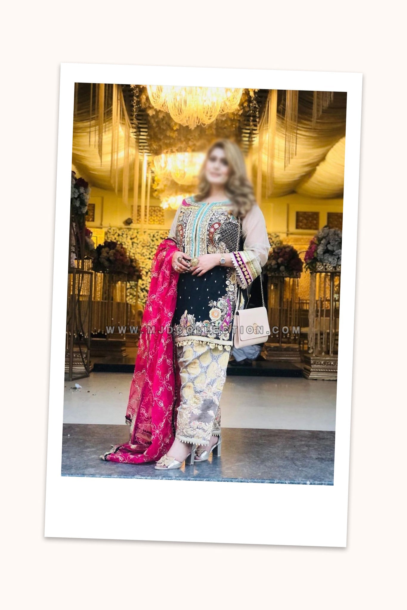 Khuda Baksh Crinkle Chiffon Z-219 Black Khuda Baksh By Rashid Sidhu Ayeza Khan