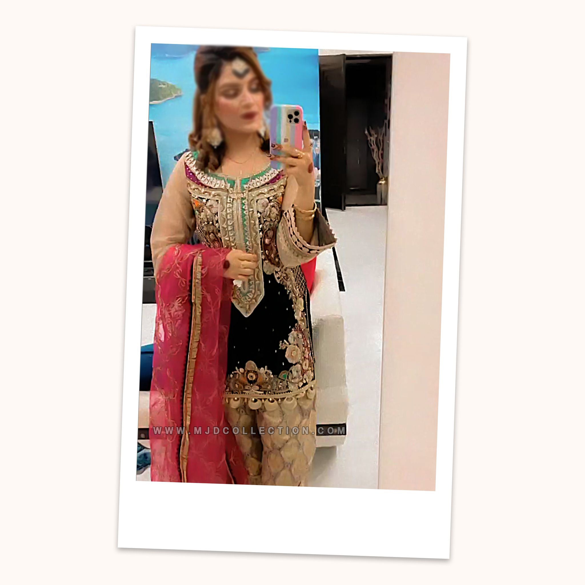 Khuda Baksh Crinkle Chiffon Z-219 Black Khuda Baksh By Rashid Sidhu Ayeza Khan