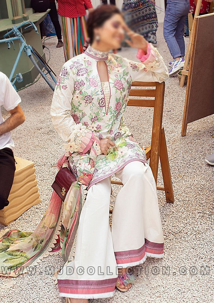 Mushq Tea Rose Spring  Summer Luxury Lawn MLL-03 By Ayeza Khan