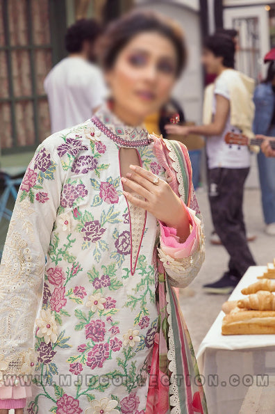 Mushq Tea Rose Spring  Summer Luxury Lawn MLL-03 By Ayeza Khan