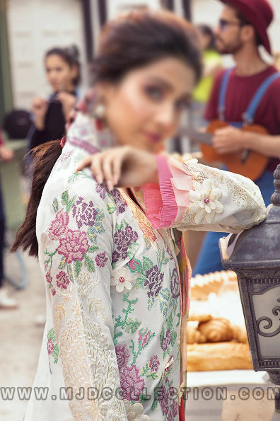 Mushq Tea Rose Spring  Summer Luxury Lawn MLL-03 By Ayeza Khan