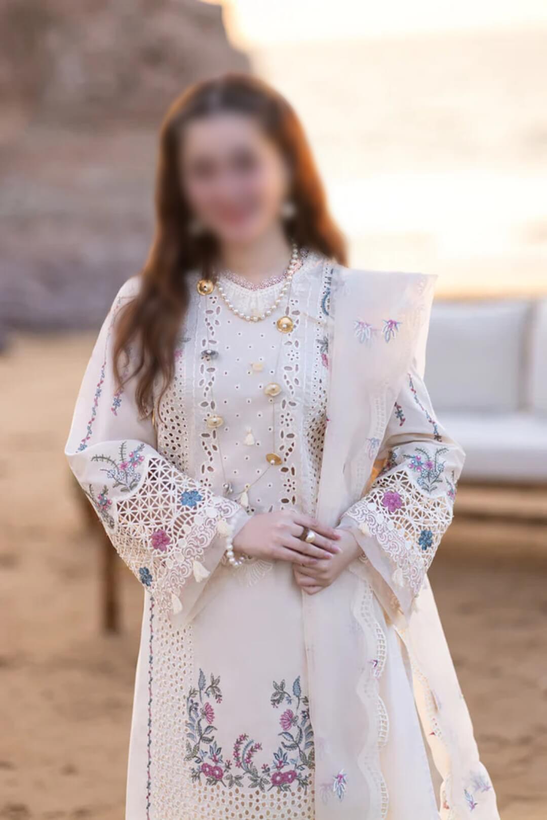 Qalamkar Embroidered Lawn  3 Piece QLM24SK FP-09 Selin