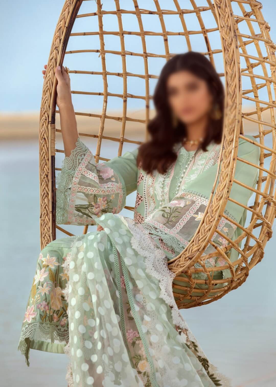 Crimson Serendipity Luxury Lawn By Saira Shakira Seafoam 5B By Sanam Saeed