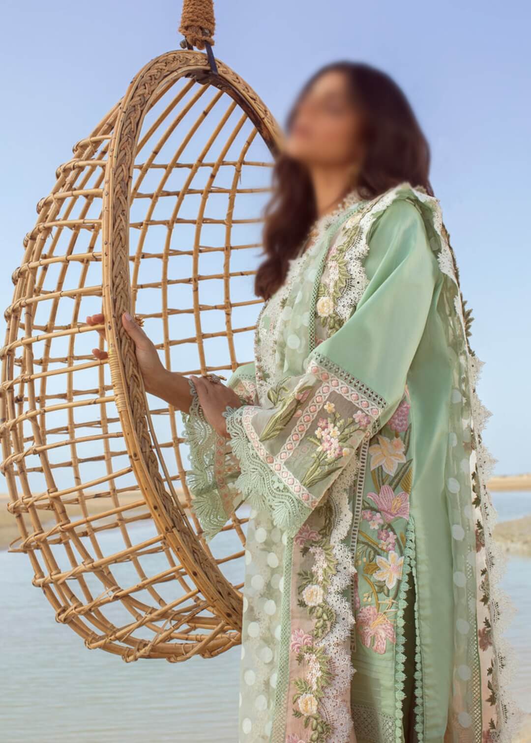 Crimson Serendipity Luxury Lawn By Saira Shakira Seafoam 5B By Sanam Saeed
