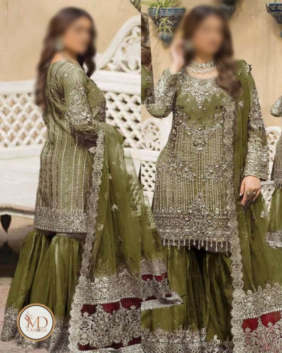 Imrozia Edition – Heavy Embroidered Net Gharara Suit