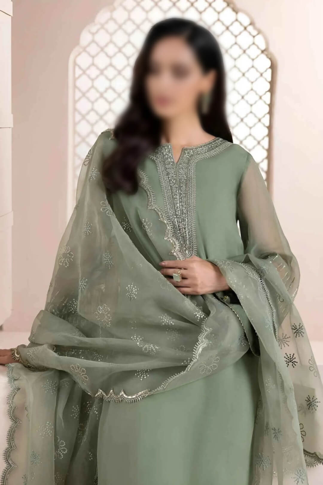 Baroque Pistachio Organza Formal