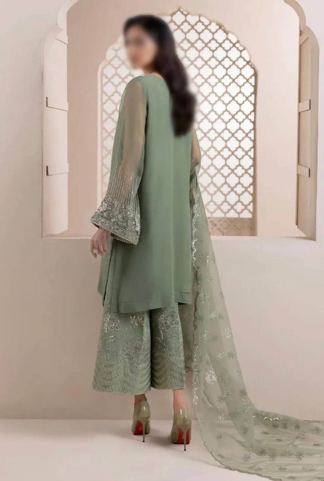 Baroque Pistachio Organza Formal